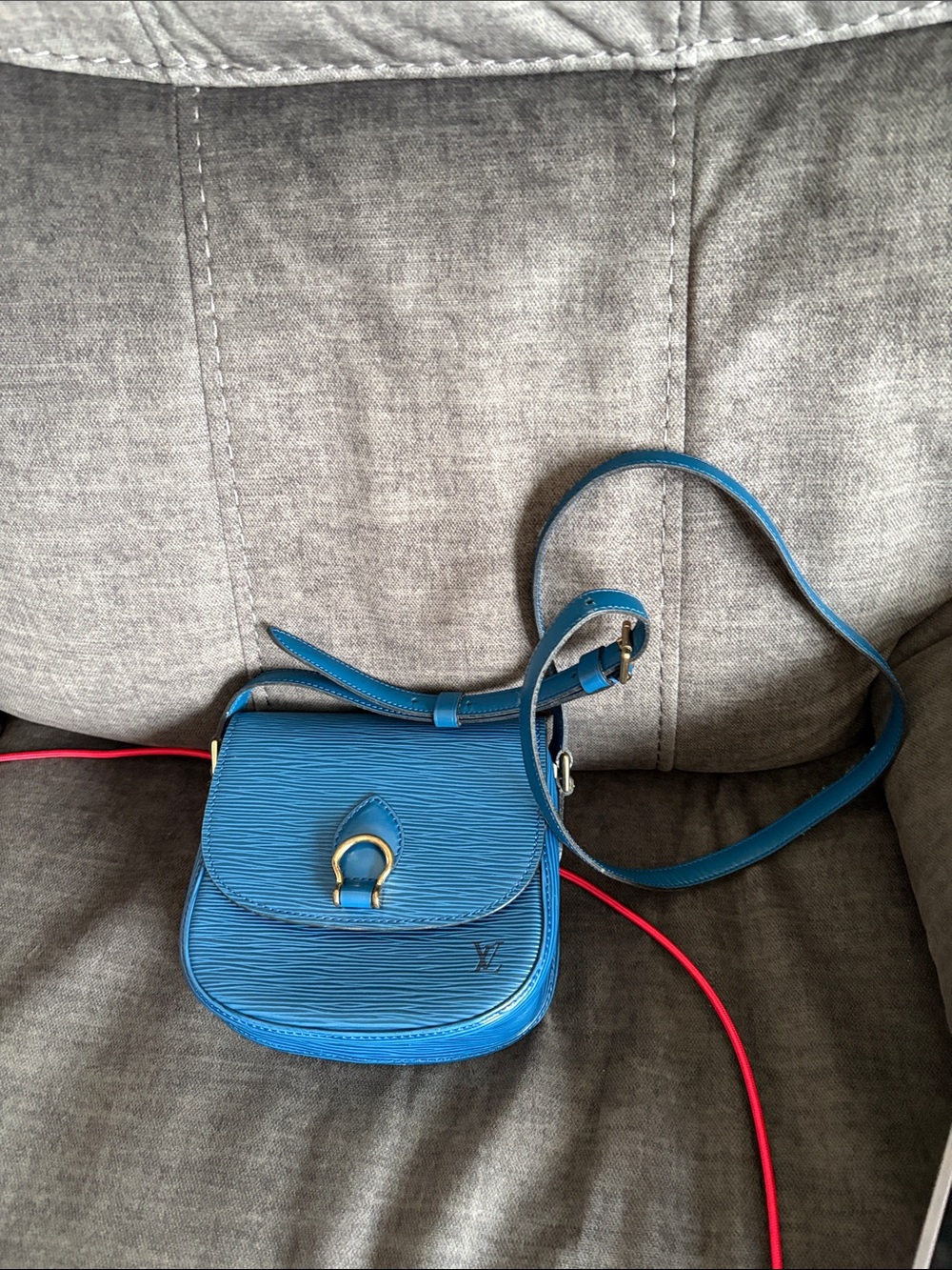 Louis Vuitton Blue Epi Leather Crossbody Saddle Bag